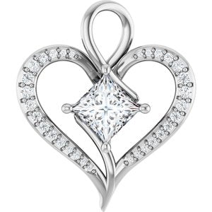 Sterling Silver 6x6 mm Square Pendant Mounting