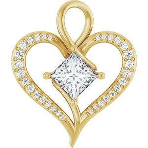 10K Yellow Gold 6x6 mm Square Pendant Mounting