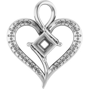 18K White Gold 5x5 mm Square Pendant Mounting – image 2