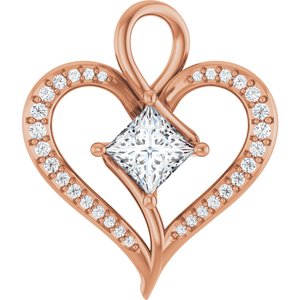 10K Rose Gold 5x5 mm Square Pendant Mounting