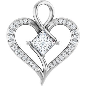 10K White Gold 5x5 mm Square Pendant Mounting
