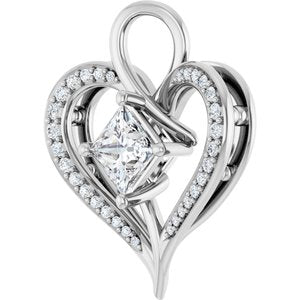 14K White Gold 5x5 mm Square Pendant Mounting – image 3