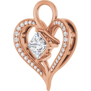 18K Rose Gold 5x5 mm Square Pendant Mounting – image 3