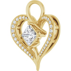 14K Yellow Gold 5x5 mm Square Pendant Mounting – image 3