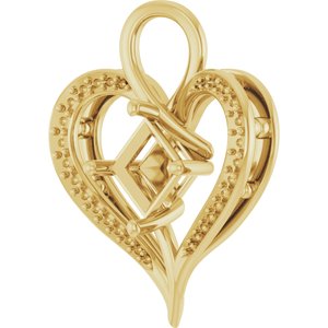 18K Yellow Gold 6x6 mm Square Pendant Mounting – image 4