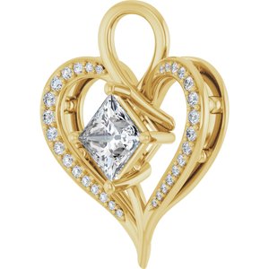 14K Yellow Gold 6x6 mm Square Pendant Mounting – image 3