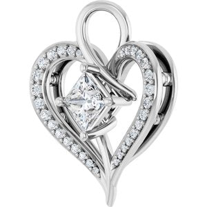 10K White Gold 4.5x4.5 mm Square Pendant Mounting – image 3