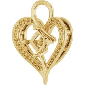 18K Yellow Gold 4.5x4.5 mm Square Pendant Mounting – image 4
