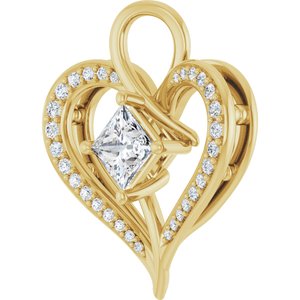 14K Yellow Gold 4.5x4.5 mm Square Pendant Mounting – image 3