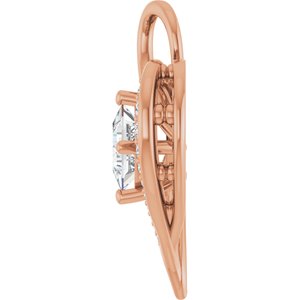14K Rose Gold 4.5x4.5 mm Square Pendant Mounting – image 5