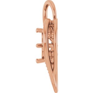 14K Rose Gold 4.5x4.5 mm Square Pendant Mounting – image 6