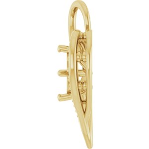10K Yellow Gold 4.5x4.5 mm Square Pendant Mounting – image 6