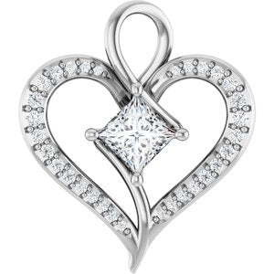 10K White Gold 4.5x4.5 mm Square Pendant Mounting