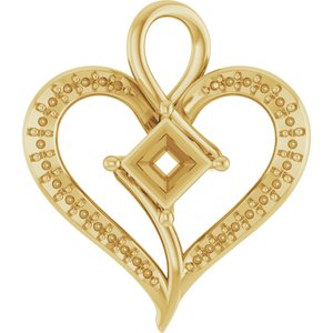 14K Yellow Gold 4.5x4.5 mm Square Pendant Mounting – image 2