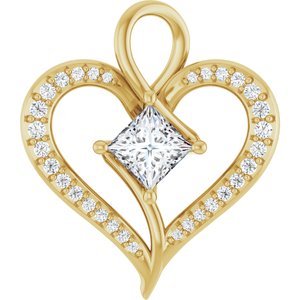 14K Yellow Gold 4.5x4.5 mm Square Pendant Mounting