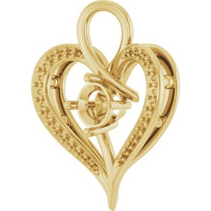 14K Yellow Gold 5.5 mm Round Pendant Mounting – image 4