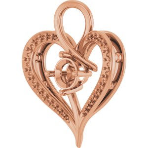 18K Rose Gold 5.5 mm Round Pendant Mounting – image 4