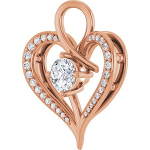 14K Rose Gold 5.5 mm Round Pendant Mounting – image 3