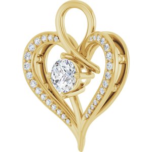 18K Yellow Gold 5.5 mm Round Pendant Mounting – image 3