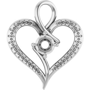 18K White Gold 5.5 mm Round Pendant Mounting – image 2