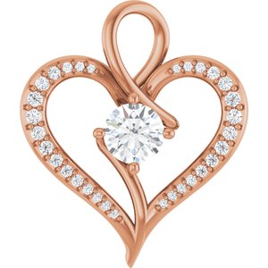 18K Rose Gold 5.5 mm Round Pendant Mounting