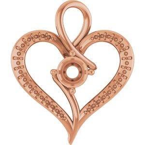 14K Rose Gold 5.5 mm Round Pendant Mounting – image 2