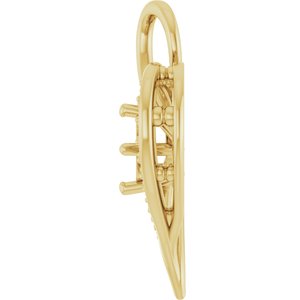 18K Yellow Gold 5.5 mm Round Pendant Mounting – image 6