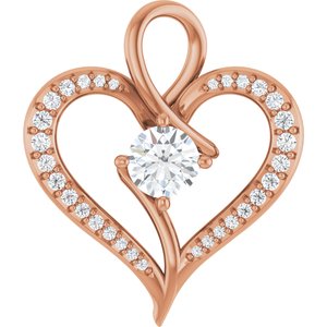 14K Rose Gold 5.2 mm Round Pendant Mounting