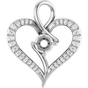 Platinum 5.2 mm Round 1/6 CTW Natural Diamond Semi-Set Pendant – image 2