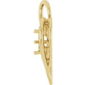 10K Yellow Gold 5.2 mm Round Pendant Mounting – image 6