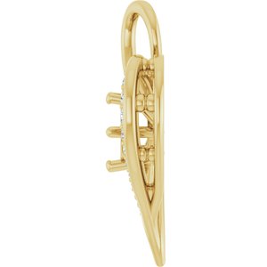 14K Yellow Gold 5.2 mm Round 1/6 CTW Natural Diamond Semi-Set Pendant – image 6