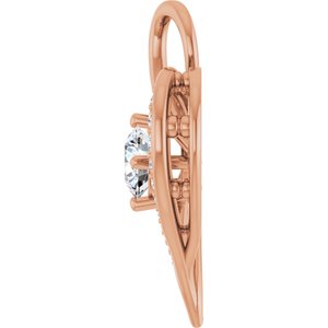 14K Rose Gold 5.2 mm Round 1/6 CTW Natural Diamond Semi-Set Pendant – image 5