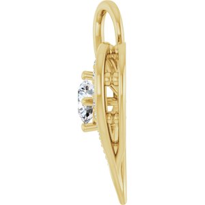 14K Yellow Gold 5.2 mm Round 1/6 CTW Natural Diamond Semi-Set Pendant – image 5