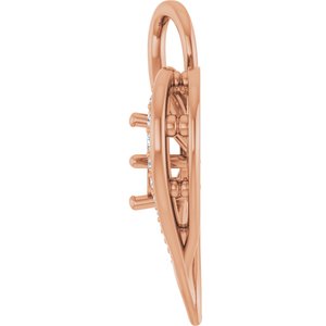 14K Rose Gold 5.2 mm Round 1/6 CTW Natural Diamond Semi-Set Pendant – image 6