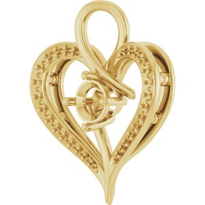10K Yellow Gold 5.2 mm Round Pendant Mounting – image 4