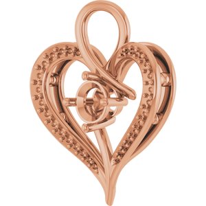 18K Rose Gold 5.2 mm Round Pendant Mounting – image 4