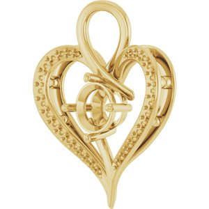 18K Yellow Gold 8 mm Round Pendant Mounting – image 4