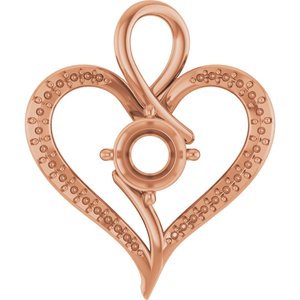 18K Rose Gold 8 mm Round Pendant Mounting – image 2