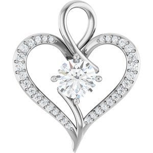 14K White Gold 8 mm Round Pendant Mounting