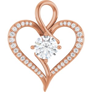 18K Rose Gold 8 mm Round Pendant Mounting