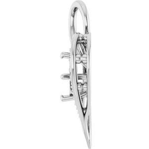 14K White Gold 8 mm Round Pendant Mounting – image 6