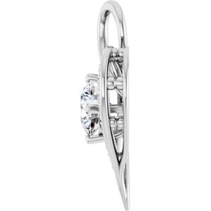 14K White Gold 8 mm Round Pendant Mounting – image 5