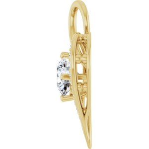18K Yellow Gold 8 mm Round Pendant Mounting – image 5