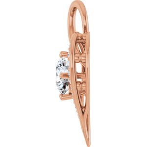 14K Rose Gold 8 mm Round Pendant Mounting – image 5