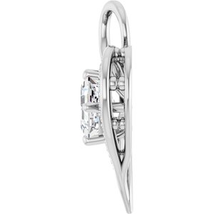 14K X1 White Gold 6x6 mm Asscher Pendant Mounting – image 5