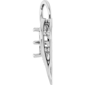 14K X1 White Gold 6x6 mm Asscher Pendant Mounting – image 6