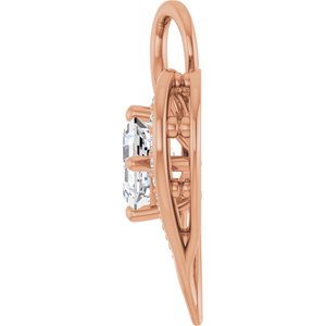 10K Rose Gold 6x6 mm Asscher Pendant Mounting – image 5