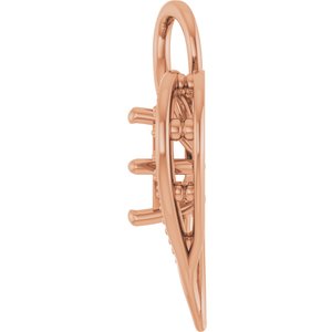 18K Rose Gold 6x6 mm Asscher Pendant Mounting – image 6