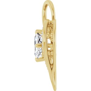 14K Yellow Gold 6x6 mm Asscher Pendant Mounting – image 5