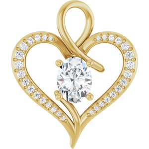 10K Yellow Gold 8x6 mm Oval Pendant Mounting
